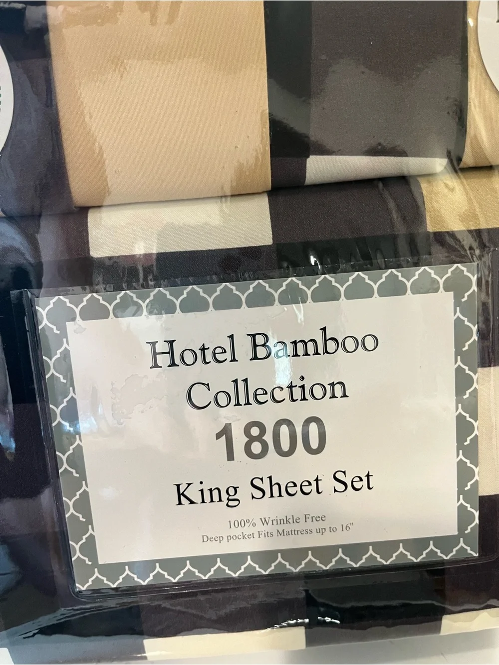 King Sheet Set - Beige Plaid
